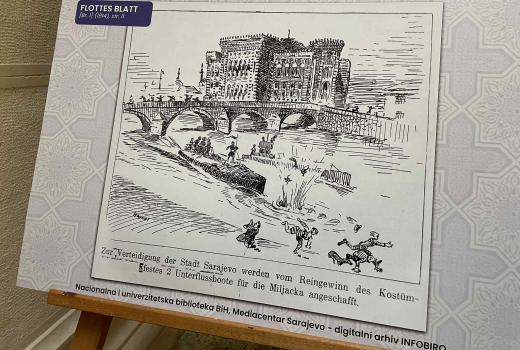U Vijećnici otvorena izložba “U plamenu sjećanja: Nacionalna i univerzitetska biblioteka BiH: 33 godine poslije”
