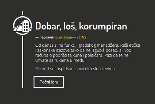 Pokrenuta igrica o namještanju javnih nabavki &quot;Dobar, loš, korumpiran&quot;