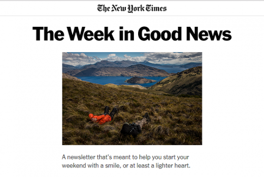 Sedmični newsletter New York Times-a šalje samo pozitivne vijesti 