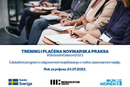 Edukativni program „Slobodni glasovi" 2023: Trening i plaćena novinarska praksa 