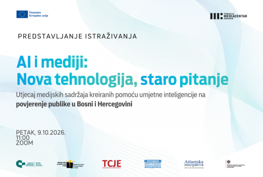 Prezentacija istraživanja "AI i Mediji: Nova tehnologija, staro pitanje"